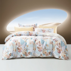 富安娜 圣之花床上四件套床单被套学生宿舍磨毛套件被罩枕套床上用品 (富安娜)锦.韶影 1.5m(5英尺)床-四件套